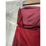 Vintage Y2K Babydoll Top Womens Small Burgundy Studded Sheer‎ Chiffon Fairy Boho Red Photo 5