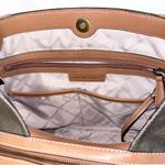 Michael Kors Olive Camel Raven Canvas Leather Shoulder Tote Purse Handbag Photo 10