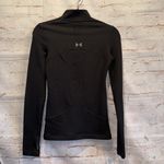 Under Armour  Sweatshirt Womens XS Black Pullover Fitted Cold Gear Henley Zip Photo 5