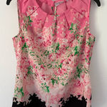 New York And Company  Pink Pleated Blouse with Bib Collar Photo 0