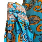 Vintage Dress Small Fall 60s Saks Fifth Avenue Cottage Boho Dress 70s Crochet Blue Photo 8