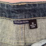 Boston Proper  Denim Flare Jeans with Lace and Rhinestone Embroidery Photo 1