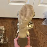 Crown & Ivy  Gold Block Heel Sandal Size 8 Photo 4