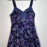 Free People  Mini Dress 4 Purple Violet Beads Embroidery Sleeveless Sequins Lined Photo 0