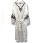 Lane Bryant  Boho White & Purple Embroidered Tassel Midi‎ Dress Sz 26 NEW Photo 2