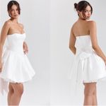 House Of CB  'Noele' White Satin Strapless Bow Mini‎ Gown NWOT Size XL Photo 8