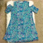 Simply Southern  Seashell Cold Shoulder Swing Dress Large Photo 0