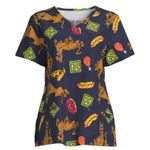 Scooby Doo Novelty Scrub Top Size XS Blue Photo 0