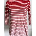 Loft  • Red Pink Ombré White Striped Women's Top Photo 0