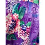 Lounge Vintage Womens 1X Top MuuMuu Shirt Short Sleeve Hawaiian Floral Purple Photo 5