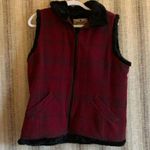Woolrich  Plaid Vest Women Size Large Red Black Winter Coat Jacket Zipper Photo 0