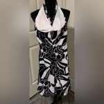 My Michelle  Black and White Floral Halter Dress Photo 1