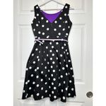 White House | Black Market  Connect the Dot‎ Dress Size 4 Black White Polka Dot Photo 4