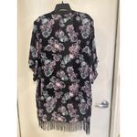 Hot Topic  Floral skulls Fringe Kimono Duster Sheer xXL Cover Up Bohemian Photo 6
