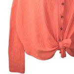 Urban Outfitters  Orange Waffle Knit Jojo Thermal Long Sleeve Top Medium Photo 4