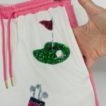 Fantastic Fawn  White Pink Golf Sequin Athletic Shorts Women's Size M Photo 7