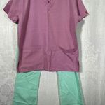 Dickies  Scrubs Set - Small - Mint Pants & Purple Top Photo 0
