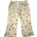 Croft & Barrow Cottagecore Cropped Floral Pants Women’s 14 Preppy Tan Brown NWOT Photo 1