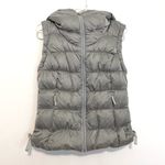 Eddie Bauer 550 Fill Power GOOSE DOWN Puffer Vest Gray Grey Hooded Winter Small Photo 1
