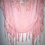 Forgotten Grace  Crochet Cardigan Size XL Kimono Vest Duster Topper Dusty Peach Photo 14