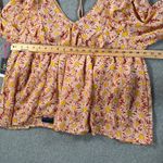 Simply Southern Daisy Print Ruffle Babydoll Blouse Women's XXL Red Tie Back New Photo 4