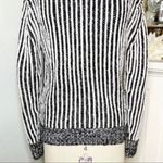 Elizabeth and James Black Striped Chunky Knit Crewneck Sweater Small Photo 3