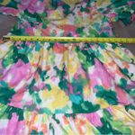 Peach Love California Women’s Small Green and Pink Puff Sleeve Sundress Photo 7