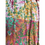 Banjanan Hilary Dress in Loki’s Garden Puffed Sleeve Midi Dress Size Medium Pink Photo 9