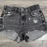 ZARA  Black Distressed Denim Cutoff Low Rise Shorts Womens Size 4 Photo 0
