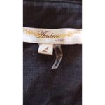 Andrée NWT Andree Women Black long sleeve floral embroidered Blouse size L low high Photo 9