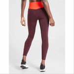 Athleta Tenacity Mesh Cutouts High Rise Powerlift Leggings Burgundy Small Photo 2