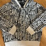 Roberto Cavalli  /JUST CAVALLI Monogram Black White 3/4 Sleeve Crop Hoodie W's M Photo 2