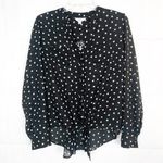 Candie's Womens Top Medium Polka Dot Tie Front Flowy Relaxed Casual Party Event Photo 0