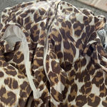 Aerie  Animal Print Wrap One Piece Bikini Tan Brown Cheetah Leopard XS Front Tie Photo 2