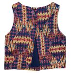 Sam Edelman Aztec Metallic Textured Crop Tank Top Sleeveless Small Photo 1