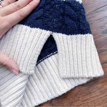 J.Crew • Gabby Striped Cable-knit Sweater tunic merino wool navy cream red Photo 9