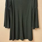 Love Riche  Black Ribbed Bell Wide Sleeve Swing Shift Knee Dress Size MEDIUM Boho Photo 8