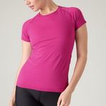 Athleta New XXS Momentum Seamless Tee Ice Plant Pink 2X-Small Photo 5