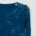 Earth Yoga Teal Blue Tie Dye Lace Long Sleeve Top Womens Size M Sustainable Size M Photo 5