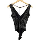 Victoria's Secret Black Lace Metallic Bodysuit Glamourous Seductive Sheer Small Photo 1