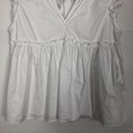 ZARA Trafaluc Collection Cottage Core Cotton White Ruffle Top Size XS Photo 4