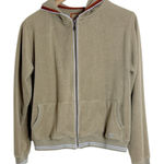 Horny Toad Toad & Co Tan/Khaki Hooded Full Zip Fleece Plush Hoodie size L Photo 0