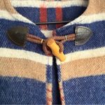 Vintage 70s M.H. Fine Co Wool Plaid Blanket Vest Smock Camp Lodgewear Toggle S Blue Photo 5