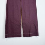 Anthropologie  Maeve The Colette Contrast Stitch Cropped Wide-Leg Pant Brown 25 Photo 8