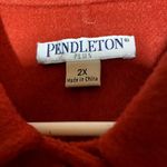 Pendleton  Peacoat 100% Merino Wool Red Collared Tortoise Shell 2X Plus Photo 2