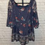 Jaase  Floral Romper Off The Shoulder Size Large Photo 0