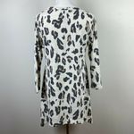 Premise  Tunic Top M Leopard Print Shark‎ Bite Hem 3/4 Sleeve Scoop Neck Photo 4