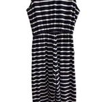 Old Navy Women's L Blue Striped Sleeveless Knit Jumpsuit Casual with Pockets Photo 4