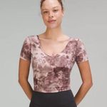 Lululemon NWT Align Cropped Tie Dye Tee Size 2 Photo 0