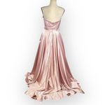 La Femme  27506 Satin A-Line Strapless Maxi Ball Gown Women's 6 Pink NWT Photo 4